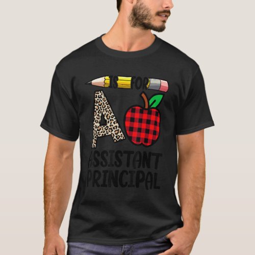 A Is For Assistant Principal Leopard Red Back To S T_Shirt