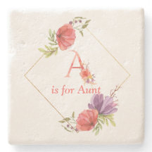 A is for Aunt floral painting