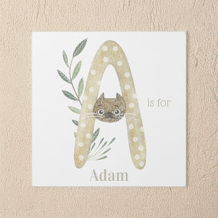A is for Custom Name Animal Letter Art