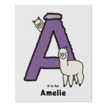A is for.. personalized canvas print
