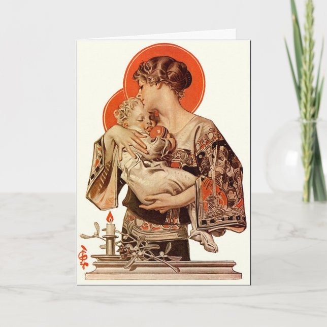 A J.C. Leyendecker Illustrated Christmas Card (Front)