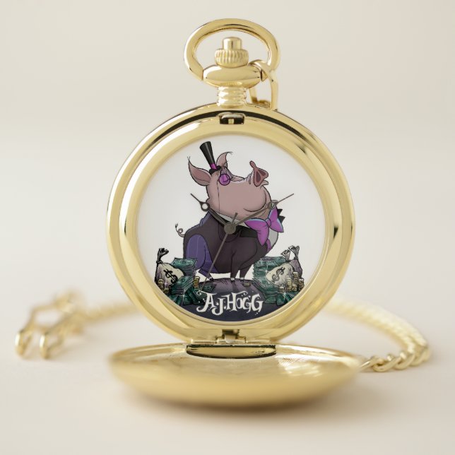 A. J. HOGG "HIGH ON THE HOGG" POCKET WATCH (Inside)