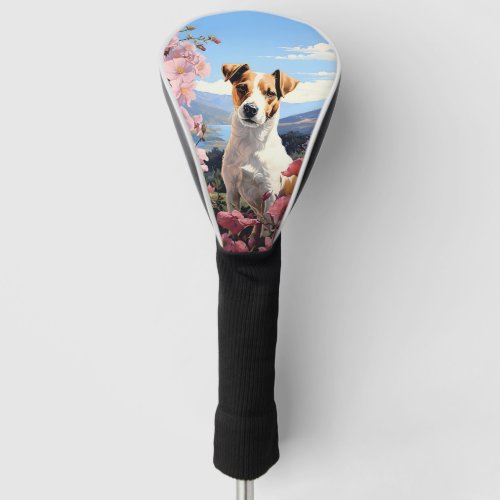 A Jack Russell Terriers Floral Haven Golf Head Cover