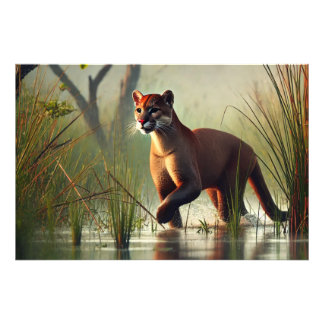 A jaguarundi in its natural habitat in the Pantana Photo Print