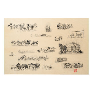 a _Japanese horse samurai art equestrian sumi