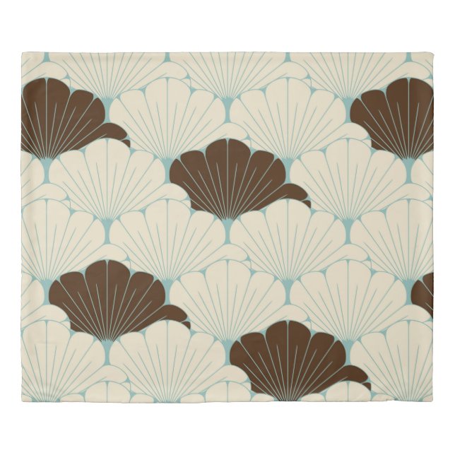 a Japanese style seamless tile with exotic foliage Duvet Cover (Front)