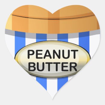 A Jar Of Peanut Butter Heart Sticker by GraphicsRF at Zazzle