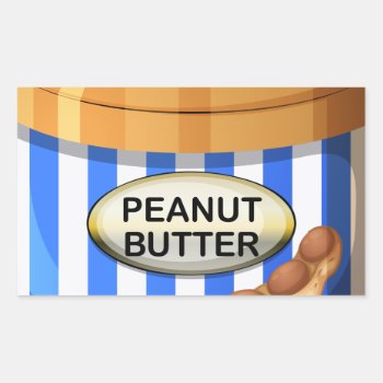 A Jar Of Peanut Butter Rectangular Sticker by GraphicsRF at Zazzle