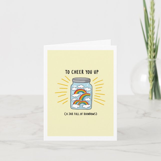 A Jar Of Rainbows to Cheer You Up Rainbow Cards (Front)