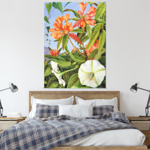 A Javan Rhododendrum and Ipomoea Canvas Print