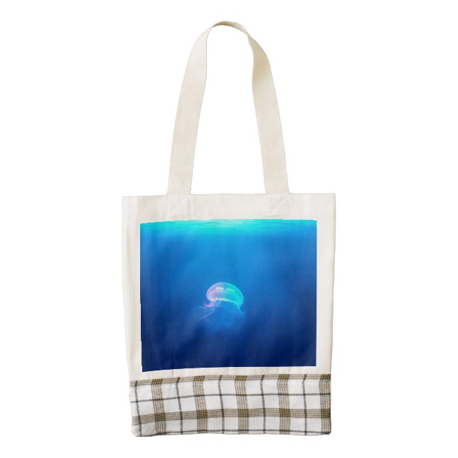 A Jellyfish Zazzle HEART Tote Bag (Front)