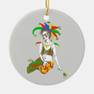 A jester ceramic ornament