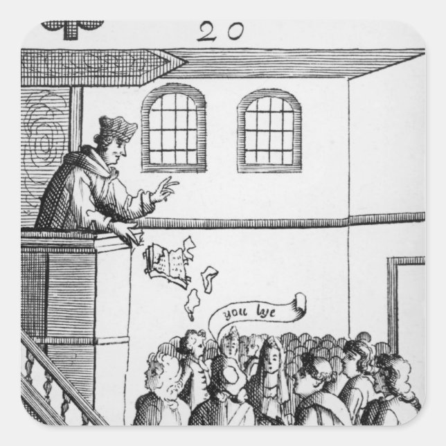 A Jesuit Preaching Against Our Bible Square Sticker (Front)