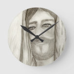 A Jesus Round Clock at Zazzle