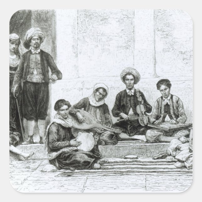 A Jewish Concert, Tlemcen Square Sticker (Front)