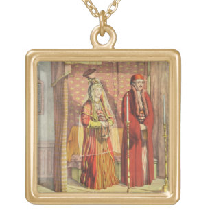 A Jewish Marriage, engraved by Charles Parsons, 18 Gold Plated Necklace