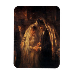 A Jewish Wedding by Jozef Israels - Circa 1903 Magnet
