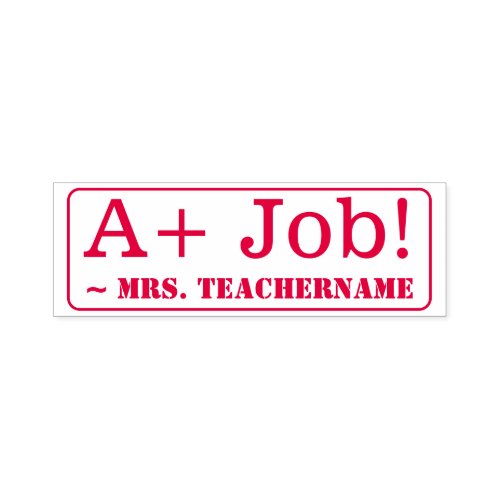 A Job  Educator Name Rubber Stamp