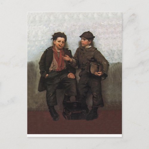 A Joint Investment  Shoe Shine Boys Share A Smoke Postcard