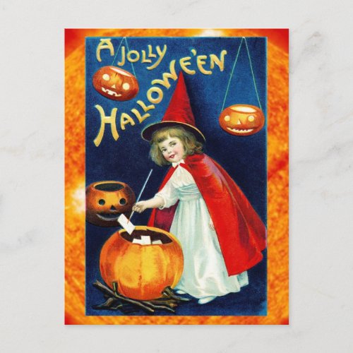 A Jolly Halloween from the Little Witch Holiday Postcard