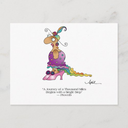 A JOURNEY BEGINS Postcard by April McCallum