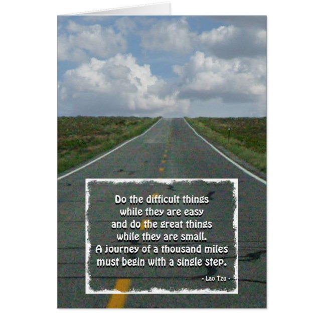 A Journey of a 1000 Miles... (Laotse) Cards (Front)