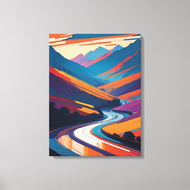 A Journey Through Colorful Mountains Canvas Print (Front)