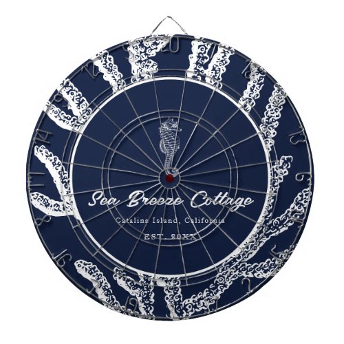 A Journey Through Maritime Beauty Blue and White Dart Board