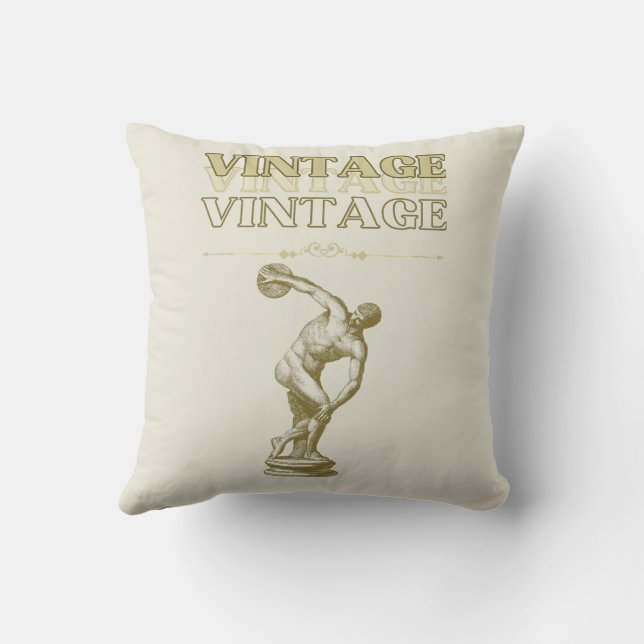 A Journey through Vintage Aesthetic Throw Pillow (Back)