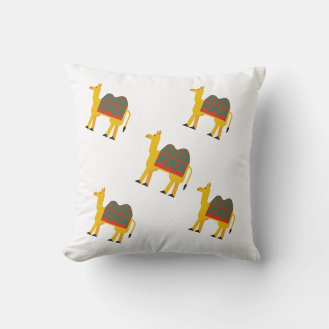  A Journey with Camels (Square Pillowcase) Throw Pillow (Front)