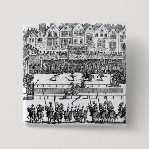 A Jousting Scene Pinback Button