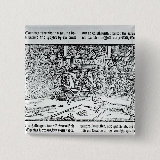 A Jousting Tournament Pinback Button (Front)