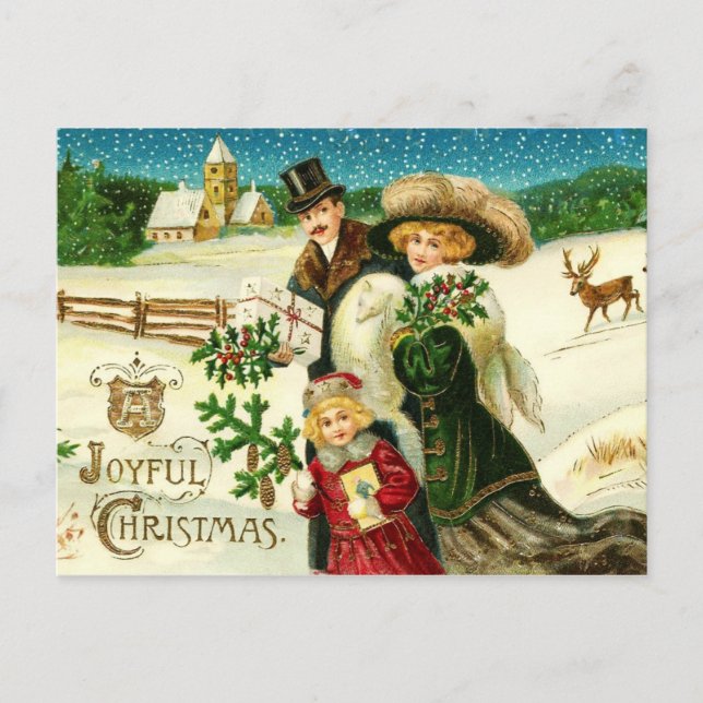 A Joyful Christmas Holiday Postcard (Front)