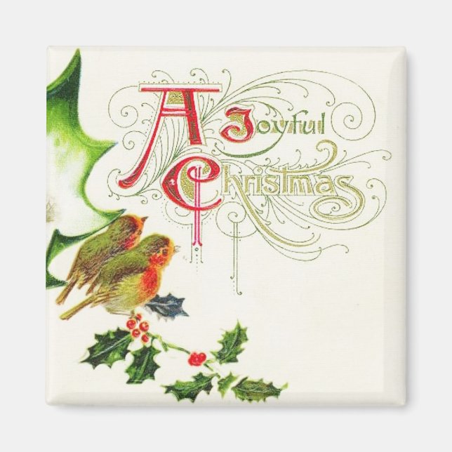 A Joyful Christmas Vintage Magnet (Front)