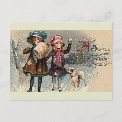 A Joyful Christmas Vintage Postcard