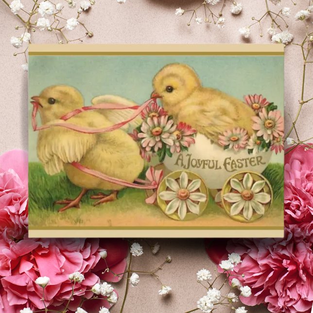 A Joyful Easter Vintage Chicks Holiday Postcard (Creator Uploaded)
