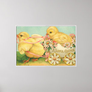 "A Joyful Easter" VIntage Postcard, ca. 1915 Canvas Print