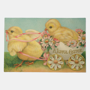 "A Joyful Easter" VIntage Postcard, ca. 1915 Doormat