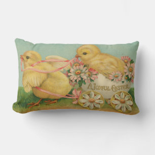 "A Joyful Easter" VIntage Postcard, ca. 1915 Lumbar Pillow