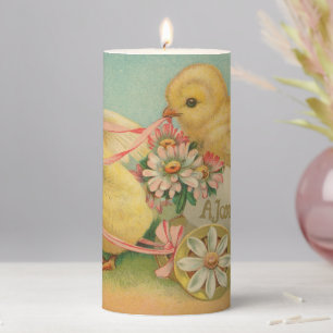 "A Joyful Easter" VIntage Postcard, ca. 1915 Pillar Candle