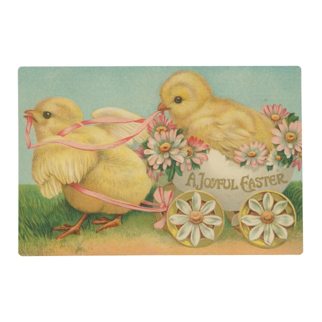 "A Joyful Easter" VIntage Postcard, ca. 1915 Placemat (Front)