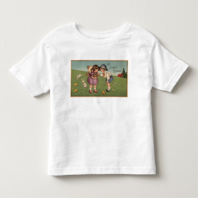 A Joyful EasterKids Holding a Bunny Toddler T-shirt (Front)