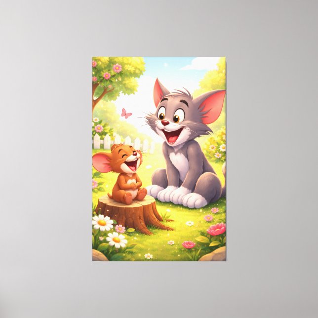 A Joyful Pause in the Garden Canvas Print (Front)