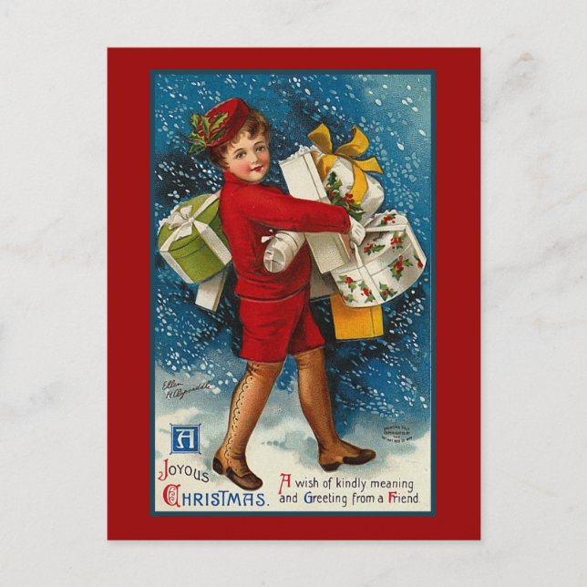 "A Joyous Christmas" Holiday Postcard (Front)