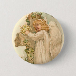 A Joyous Easter Angel Vintage Easter Button