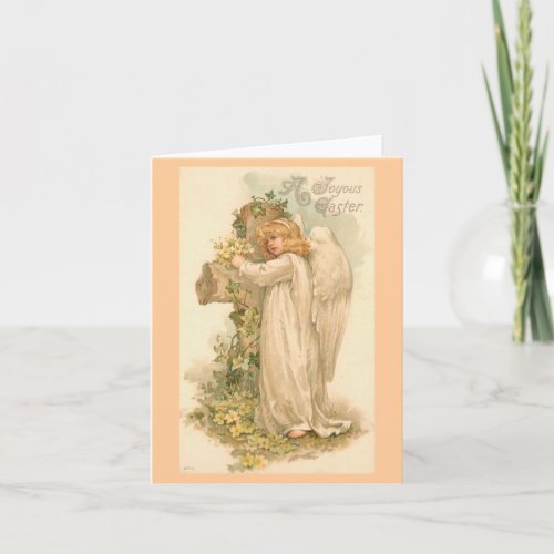 A Joyous Easter Angel Vintage Easter Holiday Card