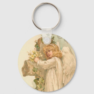 A Joyous Easter Angel Vintage Easter Keychain