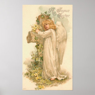 A Joyous Easter Angel Vintage Easter Poster
