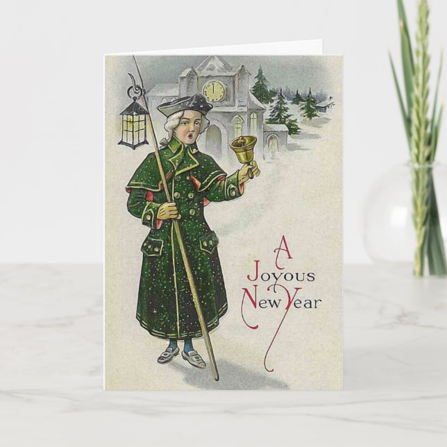 "A Joyous New Year" Vintage Holiday Card (Front)