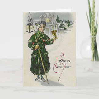 "A Joyous New Year" Vintage Holiday Card